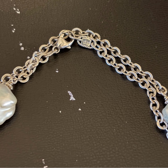 Judith Ripka White Baroque Pearl Necklace, Sterling Silver, 34” - Picture 5 of 6